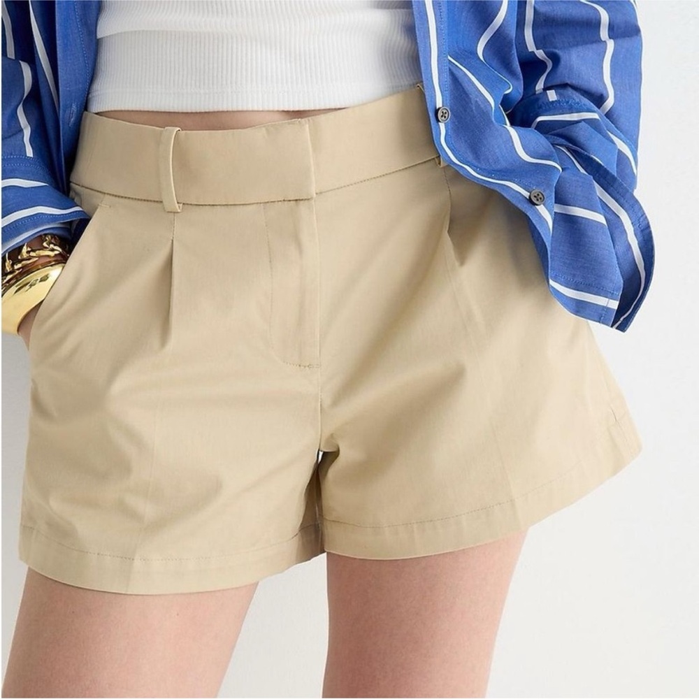J.Crew High-rise pleated short in lightweight chino